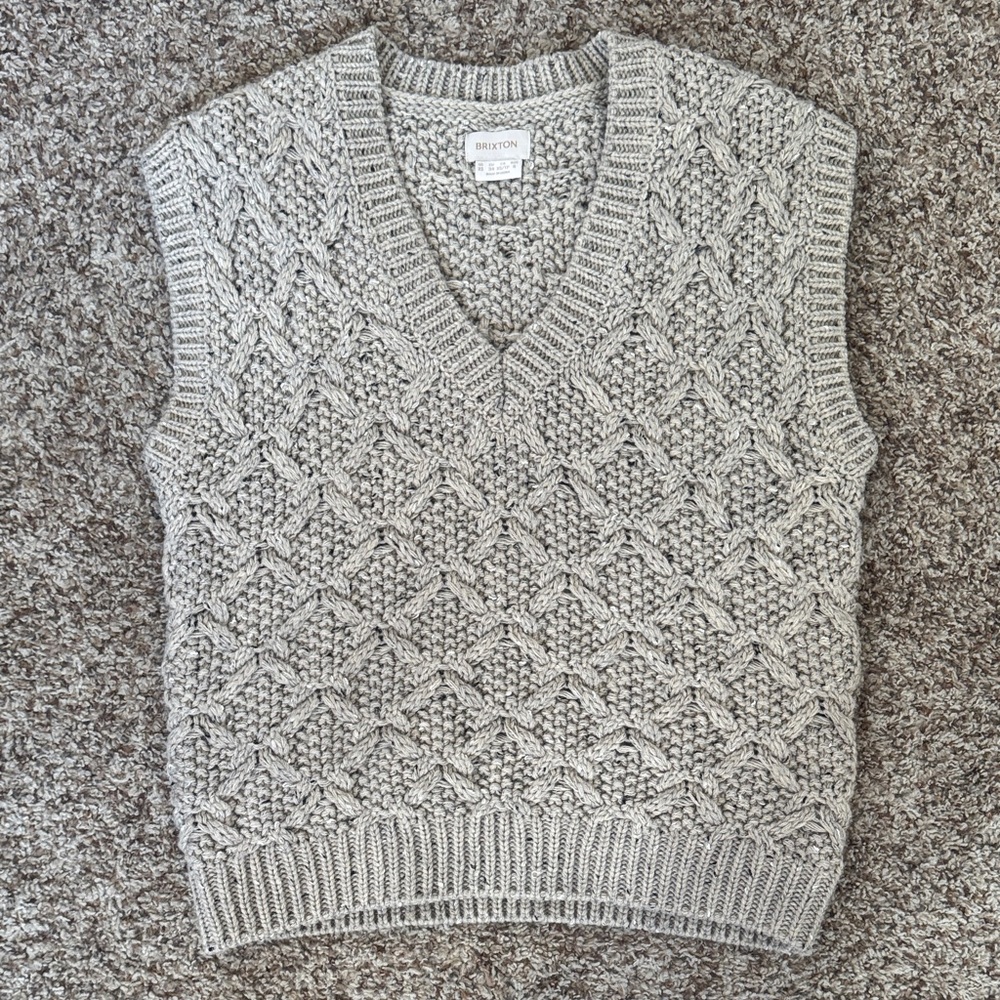 Brixton Gray Knit Sweater Vest